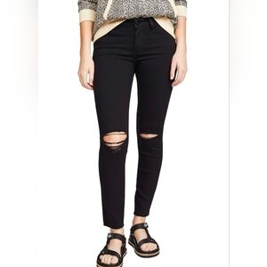 PAIGE Black Ripped Knee Skinny Jeans - Women
